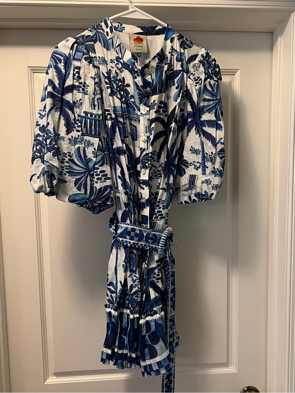 Farm Rio Puff-Sleeve Sweet Rio Mini Dress - Picture 2 of 3
